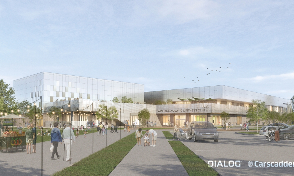 Artist rendering of the entry way to the new Winskill. 