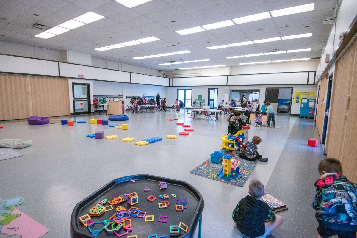 A wide open multi purpose room at South Delta Recreation Centre. 